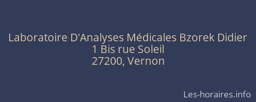 Laboratoire D'Analyses Médicales Bzorek Didier