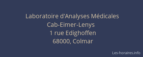 Laboratoire d'Analyses Médicales Cab-Eimer-Lenys