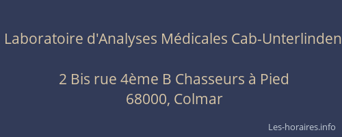Laboratoire d'Analyses Médicales Cab-Unterlinden