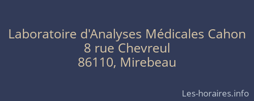 Laboratoire d'Analyses Médicales Cahon