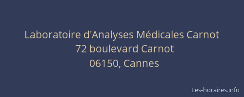 Laboratoire d'Analyses Médicales Carnot