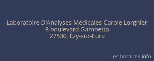 Laboratoire D'Analyses Médicales Carole Lorgnier