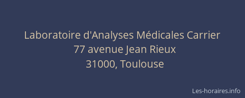Laboratoire d'Analyses Médicales Carrier