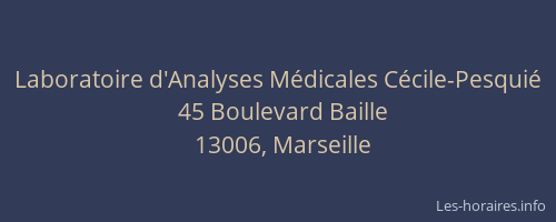 Laboratoire d'Analyses Médicales Cécile-Pesquié
