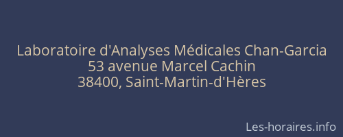 Laboratoire d'Analyses Médicales Chan-Garcia