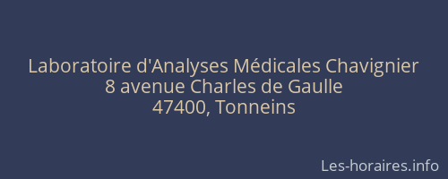 Laboratoire d'Analyses Médicales Chavignier
