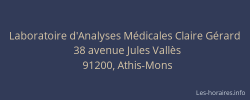 Laboratoire d'Analyses Médicales Claire Gérard