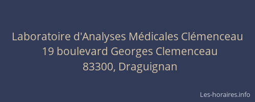 Laboratoire d'Analyses Médicales Clémenceau