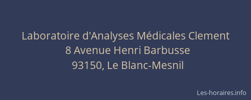Laboratoire d'Analyses Médicales Clement