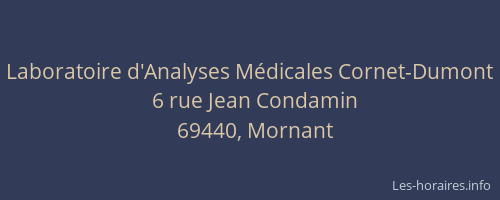 Laboratoire d'Analyses Médicales Cornet-Dumont