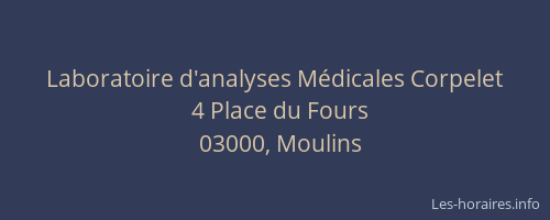 Laboratoire d'analyses Médicales Corpelet