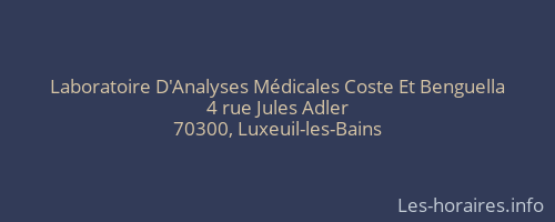 Laboratoire D'Analyses Médicales Coste Et Benguella