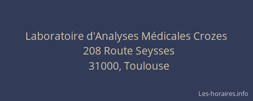 Laboratoire d'Analyses Médicales Crozes