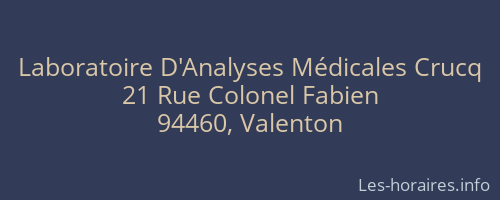 Laboratoire D'Analyses Médicales Crucq