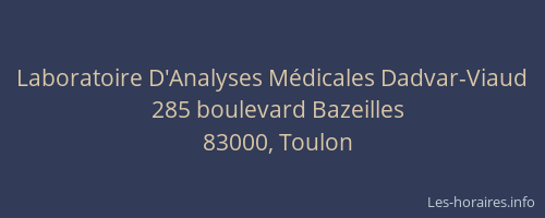Laboratoire D'Analyses Médicales Dadvar-Viaud