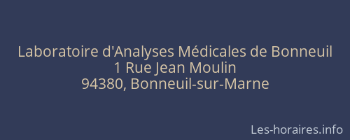 Laboratoire d'Analyses Médicales de Bonneuil