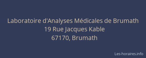 Laboratoire d'Analyses Médicales de Brumath