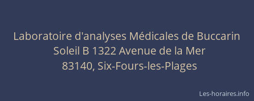 Laboratoire d'analyses Médicales de Buccarin