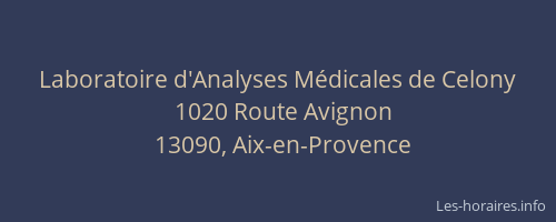 Laboratoire d'Analyses Médicales de Celony