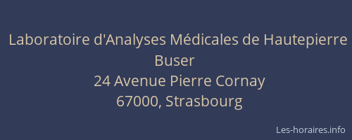 Laboratoire d'Analyses Médicales de Hautepierre Buser