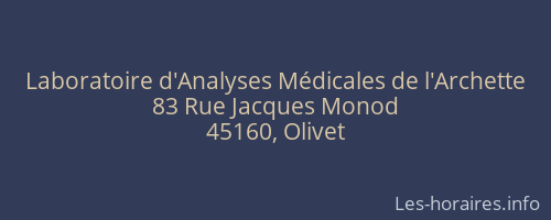Laboratoire d'Analyses Médicales de l'Archette