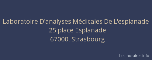 Laboratoire D'analyses Médicales De L'esplanade