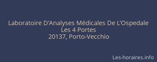 Laboratoire D'Analyses Médicales De L'Ospedale