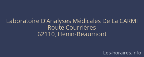 Laboratoire D'Analyses Médicales De La CARMI