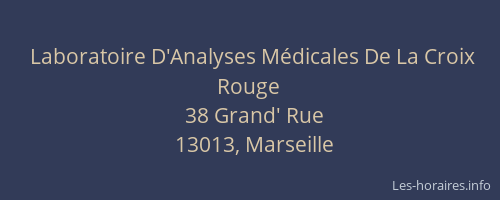 Laboratoire D'Analyses Médicales De La Croix Rouge