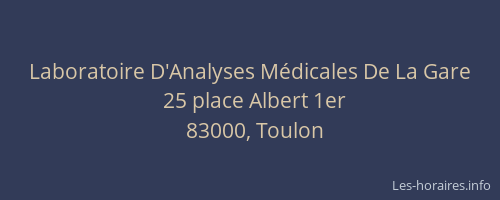Laboratoire D'Analyses Médicales De La Gare