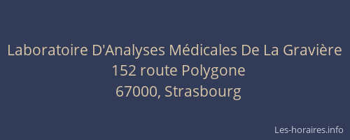 Laboratoire D'Analyses Médicales De La Gravière
