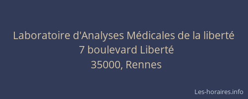 Laboratoire d'Analyses Médicales de la liberté