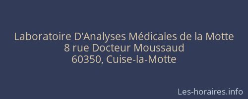 Laboratoire D'Analyses Médicales de la Motte