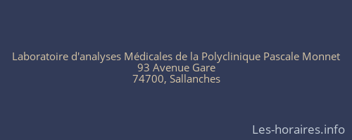 Laboratoire d'analyses Médicales de la Polyclinique Pascale Monnet