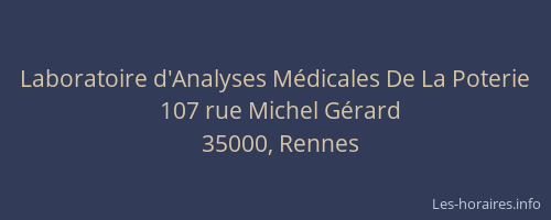 Laboratoire d'Analyses Médicales De La Poterie