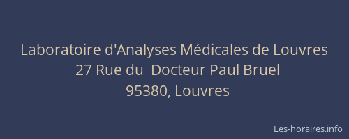 Laboratoire d'Analyses Médicales de Louvres