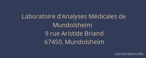 Laboratoire d'Analyses Médicales de Mundolsheim