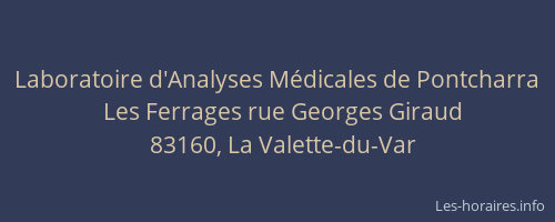 Laboratoire d'Analyses Médicales de Pontcharra