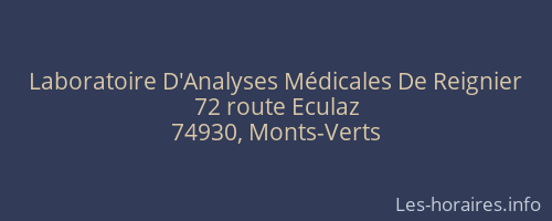 Laboratoire D'Analyses Médicales De Reignier
