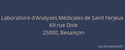 Laboratoire d'Analyses Médicales de Saint Ferjeux
