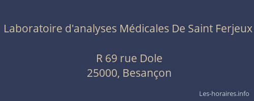 Laboratoire d'analyses Médicales De Saint Ferjeux