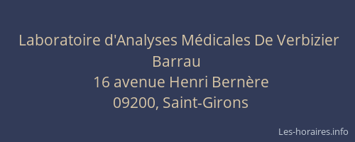 Laboratoire d'Analyses Médicales De Verbizier Barrau