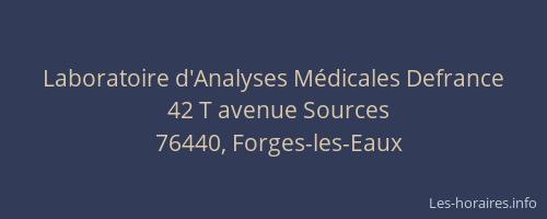 Laboratoire d'Analyses Médicales Defrance