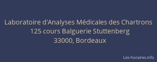 Laboratoire d'Analyses Médicales des Chartrons