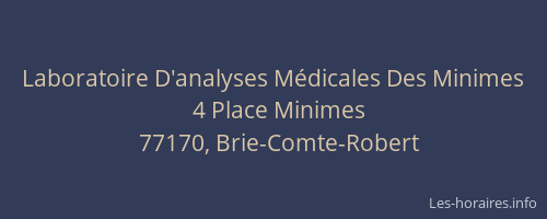 Laboratoire D'analyses Médicales Des Minimes