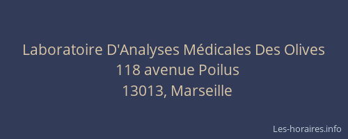Laboratoire D'Analyses Médicales Des Olives