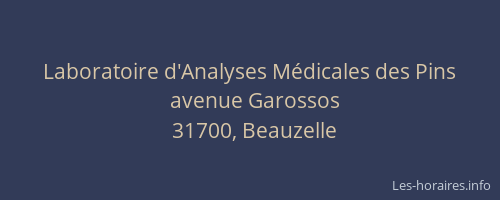 Laboratoire d'Analyses Médicales des Pins
