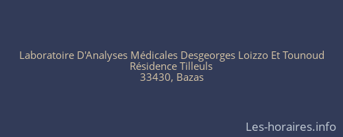 Laboratoire D'Analyses Médicales Desgeorges Loizzo Et Tounoud