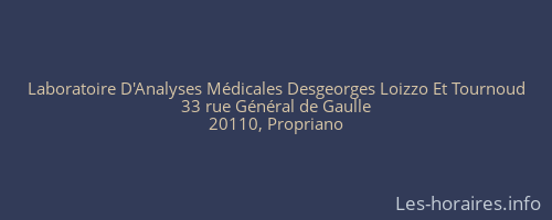 Laboratoire D'Analyses Médicales Desgeorges Loizzo Et Tournoud