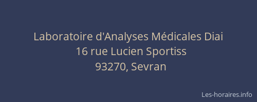 Laboratoire d'Analyses Médicales Diai
